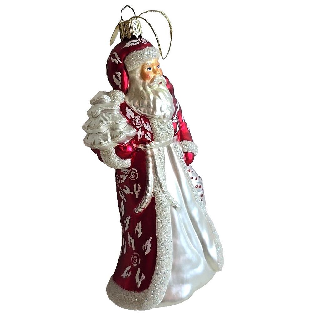 SCF Santa Christmas Ornament Season of Canon Falls Glass Ornament Vintage 6.5"